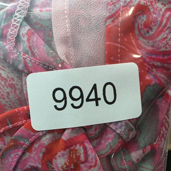 Womens CAbi Jubilee Hot Pink Paisley Print Sleeveless Blouse Zipper Back Size XS - Picture 9 of 9